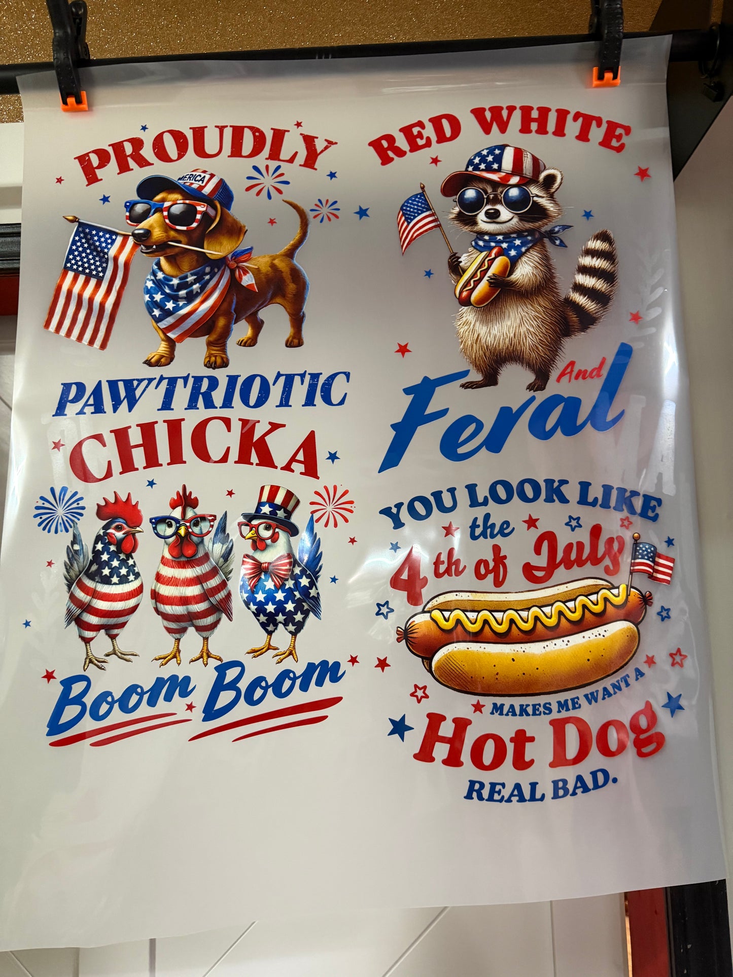 PATRIOTIC - 4th OF JULY - 4 TRANSFERS - PREMADE DTF BUNDLE - READY TO PRESS