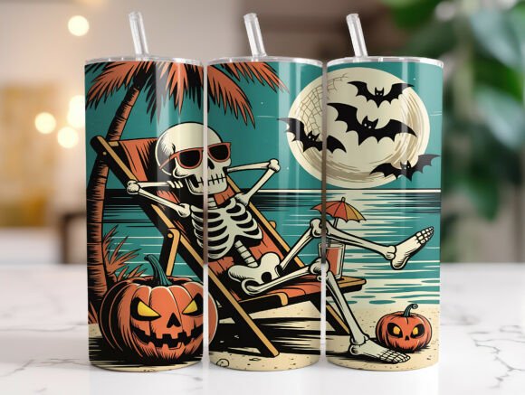 Summerween Tumbler 20oz Matte Glossy Shimmer Glow in Dark - Comes with Gift Box & Straw