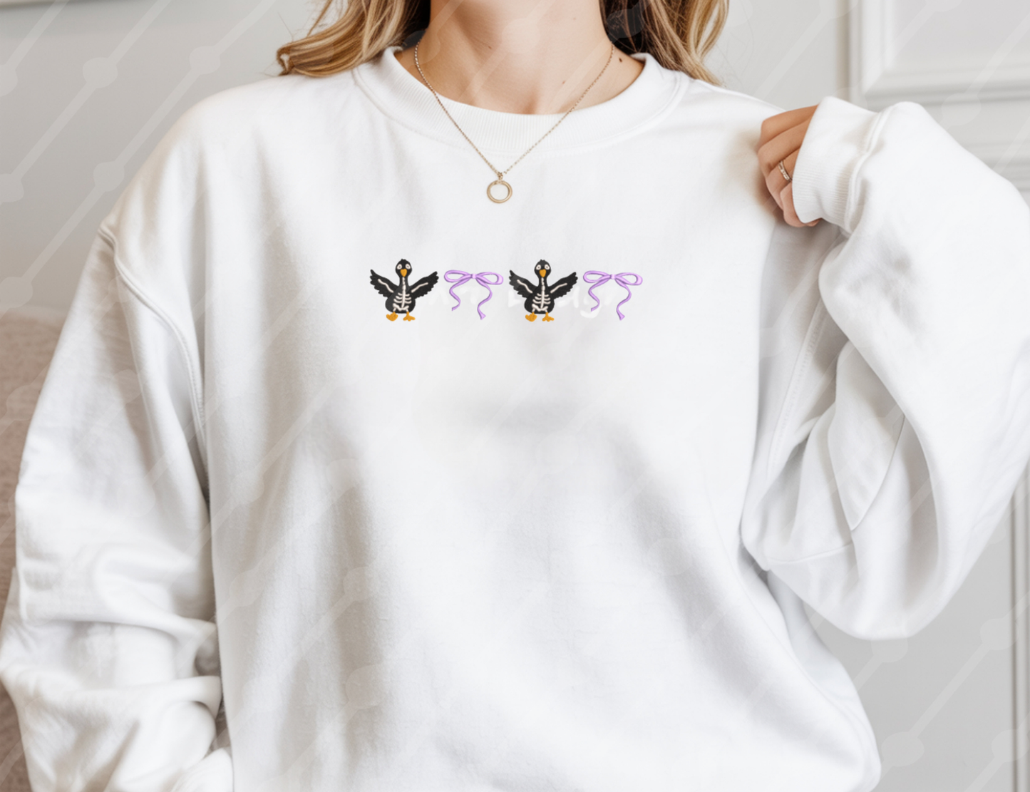 EMBROIDERED CREWNECK - SPOOKY GOOSE