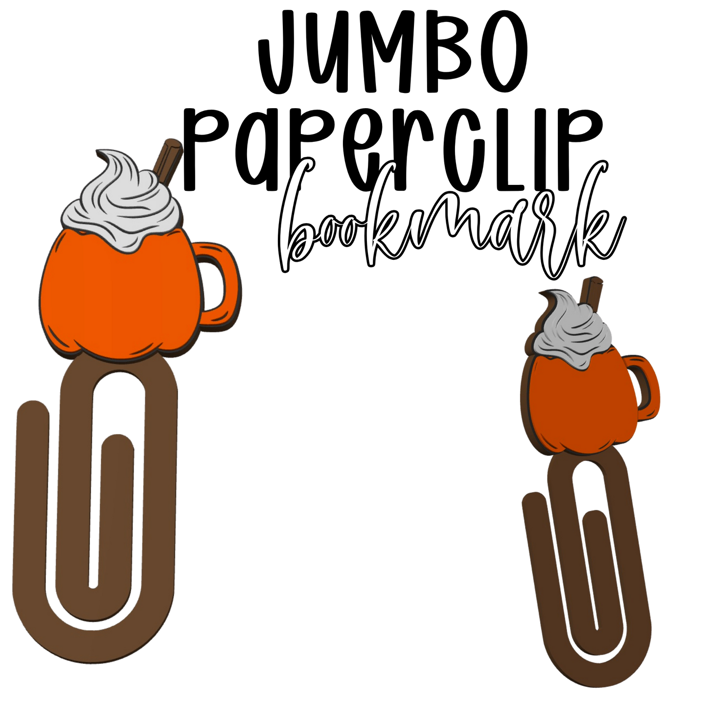 Bat Checkered Latte Jumbo Paperclip Bookmark