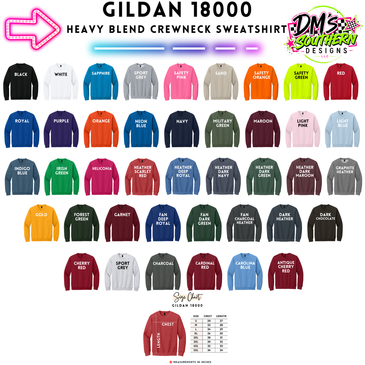 BLANK GILDAN 18000 UNISEX FLEECE SWEATSHIRT