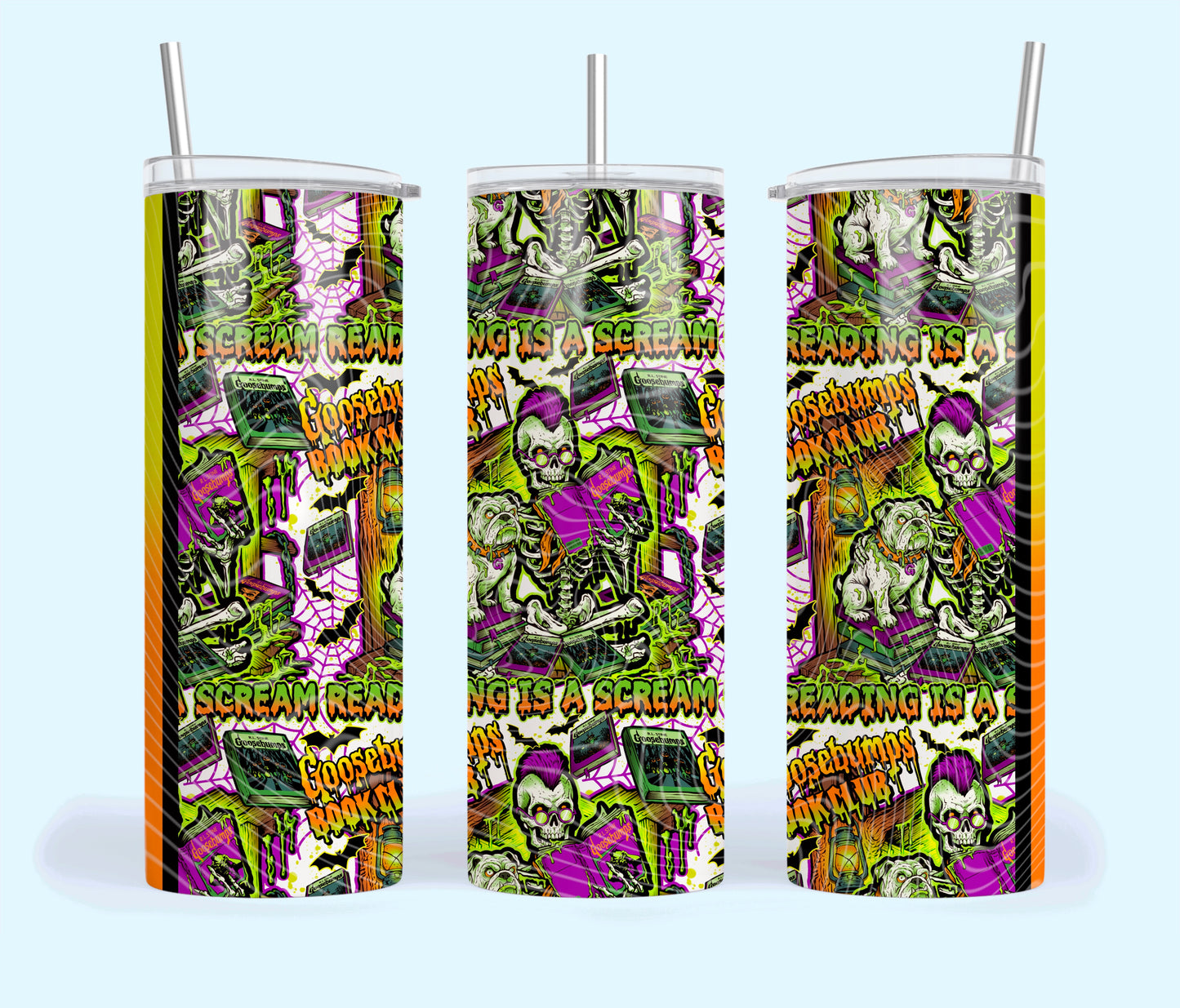 GB BOOK CLUB Tumbler 20oz Matte Glossy Shimmer Glow in Dark - Comes with Gift Box & Straw