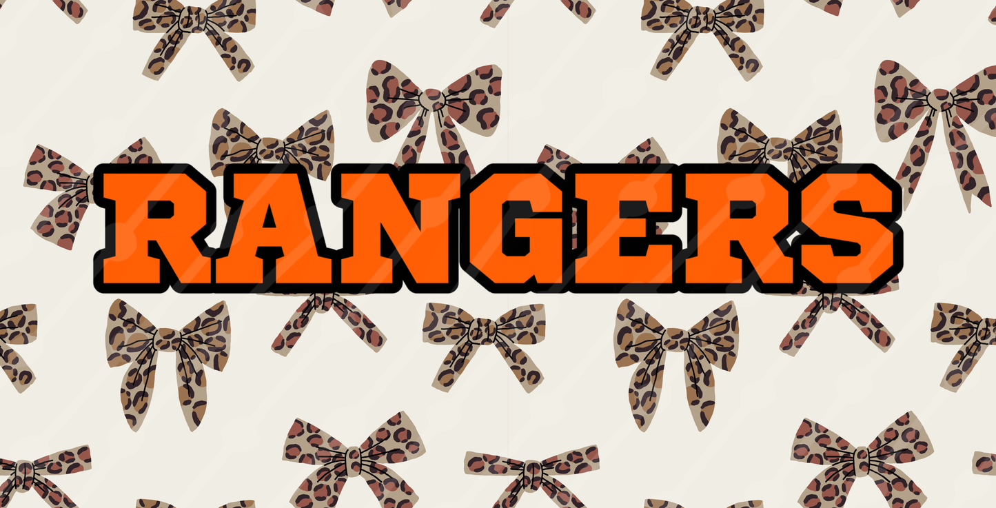 RANGERS LEOPARD BOWS LICENSE PLATE