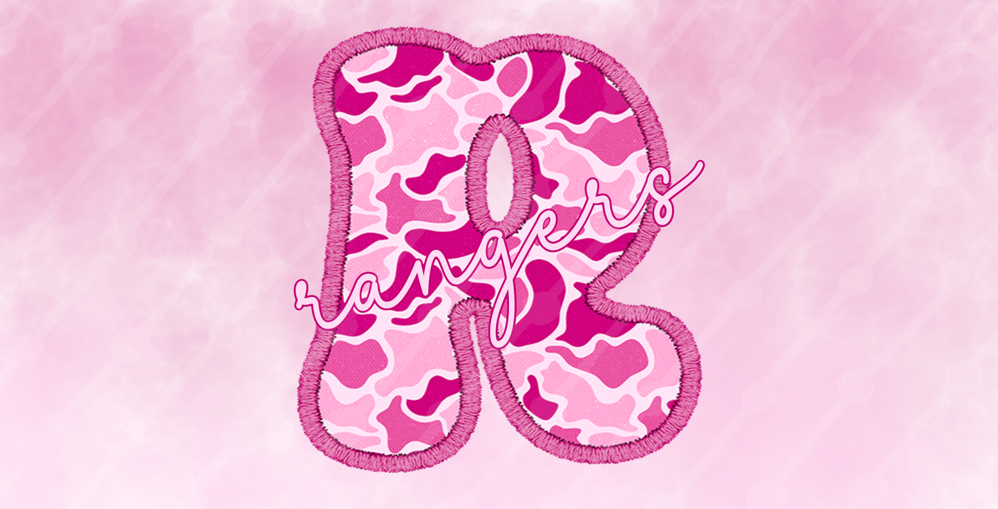 PINK CAMO RANGERS LICENSE PLATE