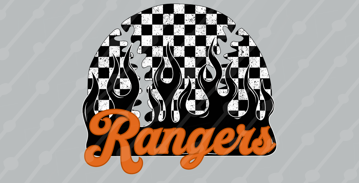 RANGERS FLAMES LICENSE PLATE