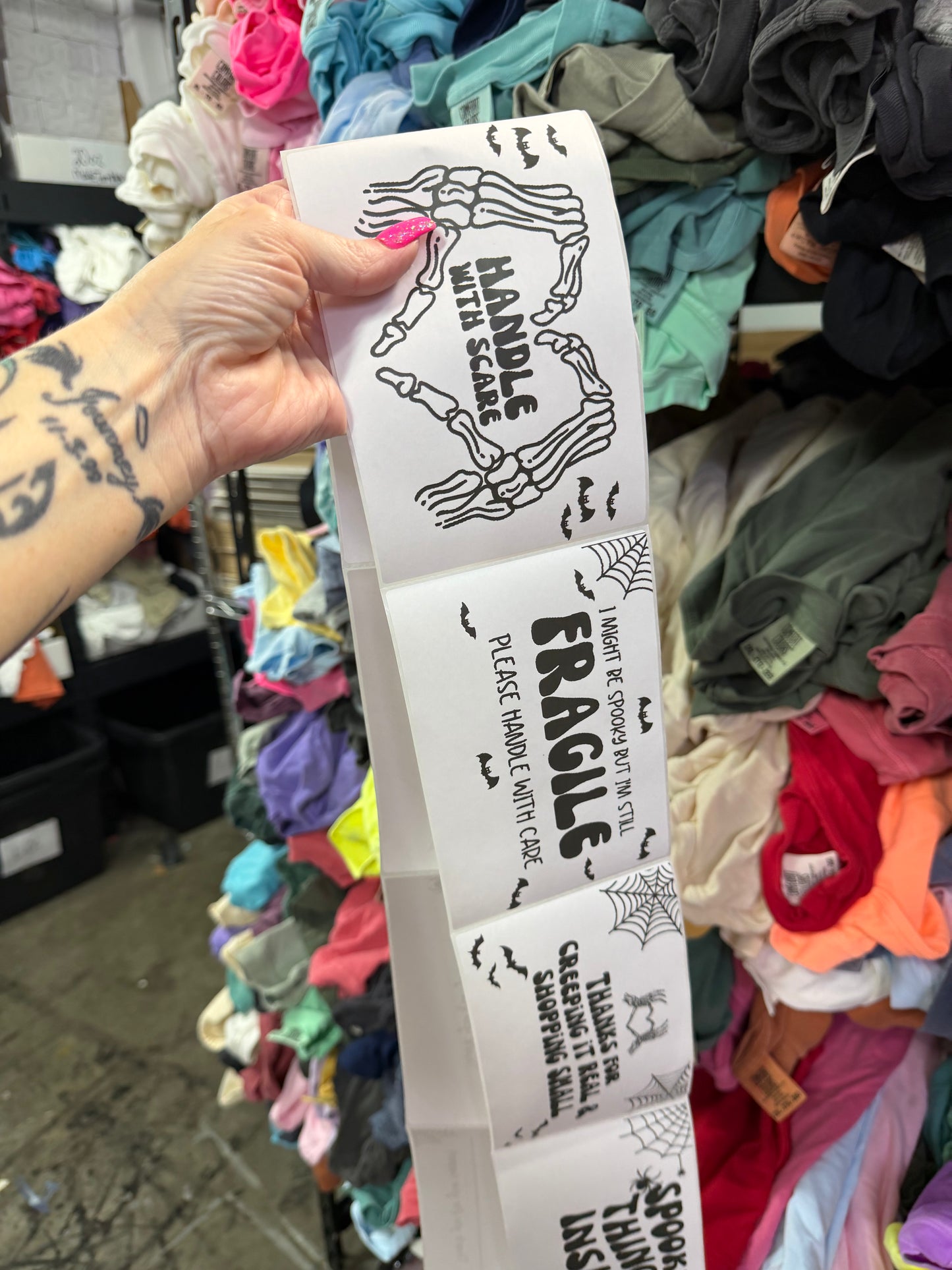 4X6 SPOOKY THERMAL STICKERS/LABELS - WHITE LABELS