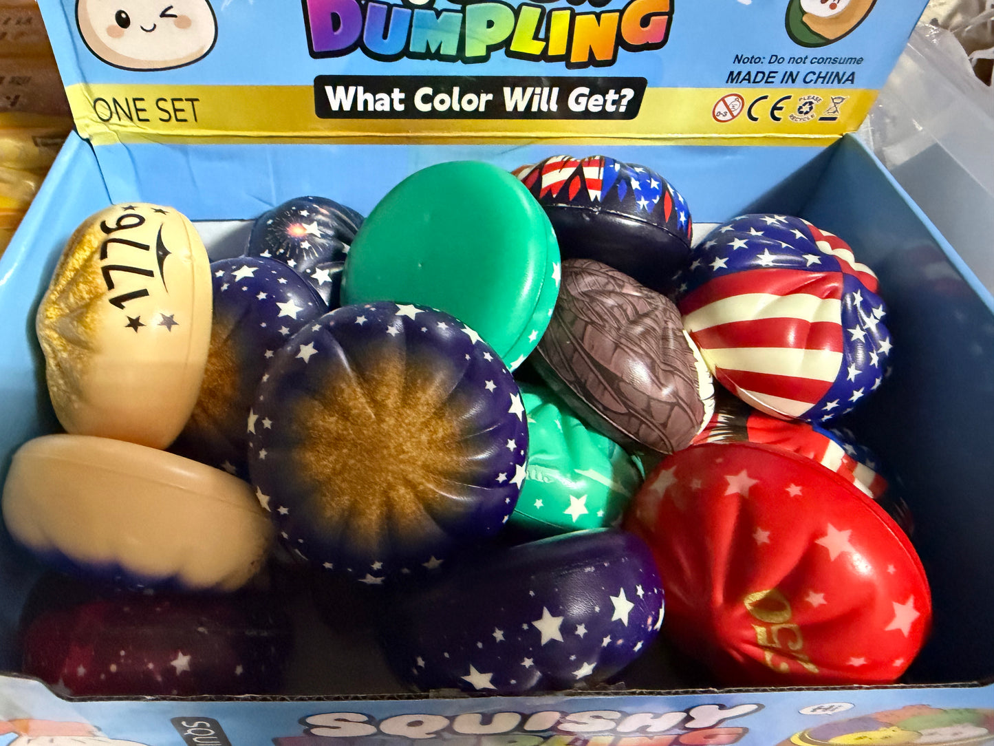 Full Size Mystery Slow Rise Dumplings Patriotic No Basket