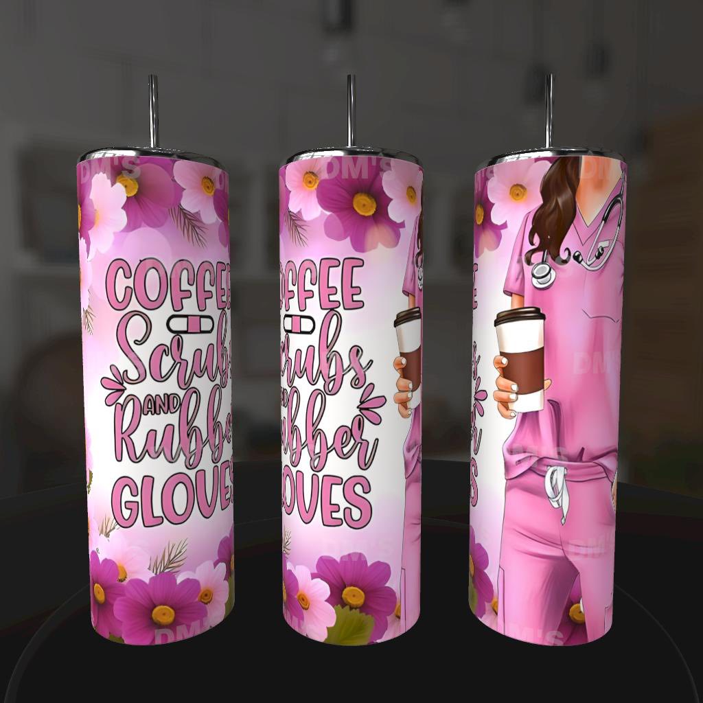 COFFEE SCRUBS & RUBBER GLOVES TUMBLER