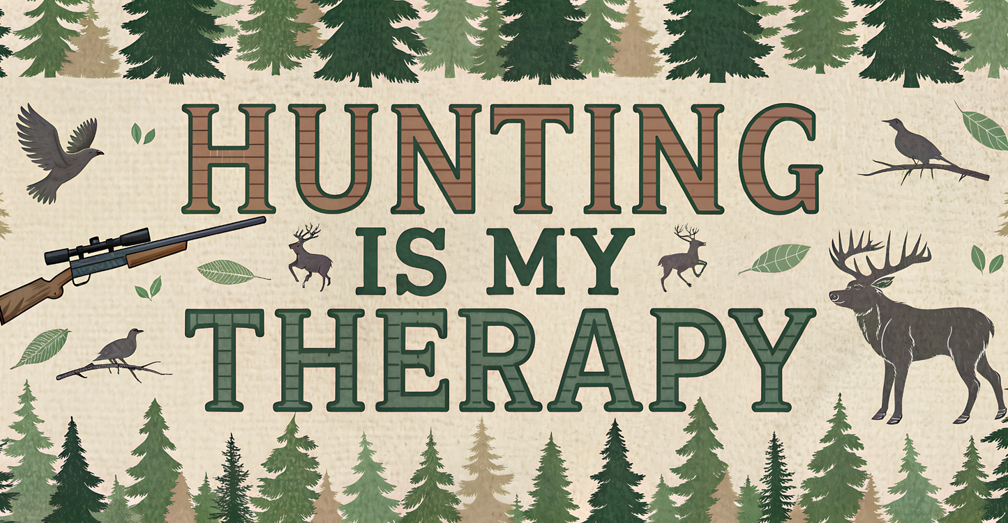 Hunting Is My Therapy License Plate