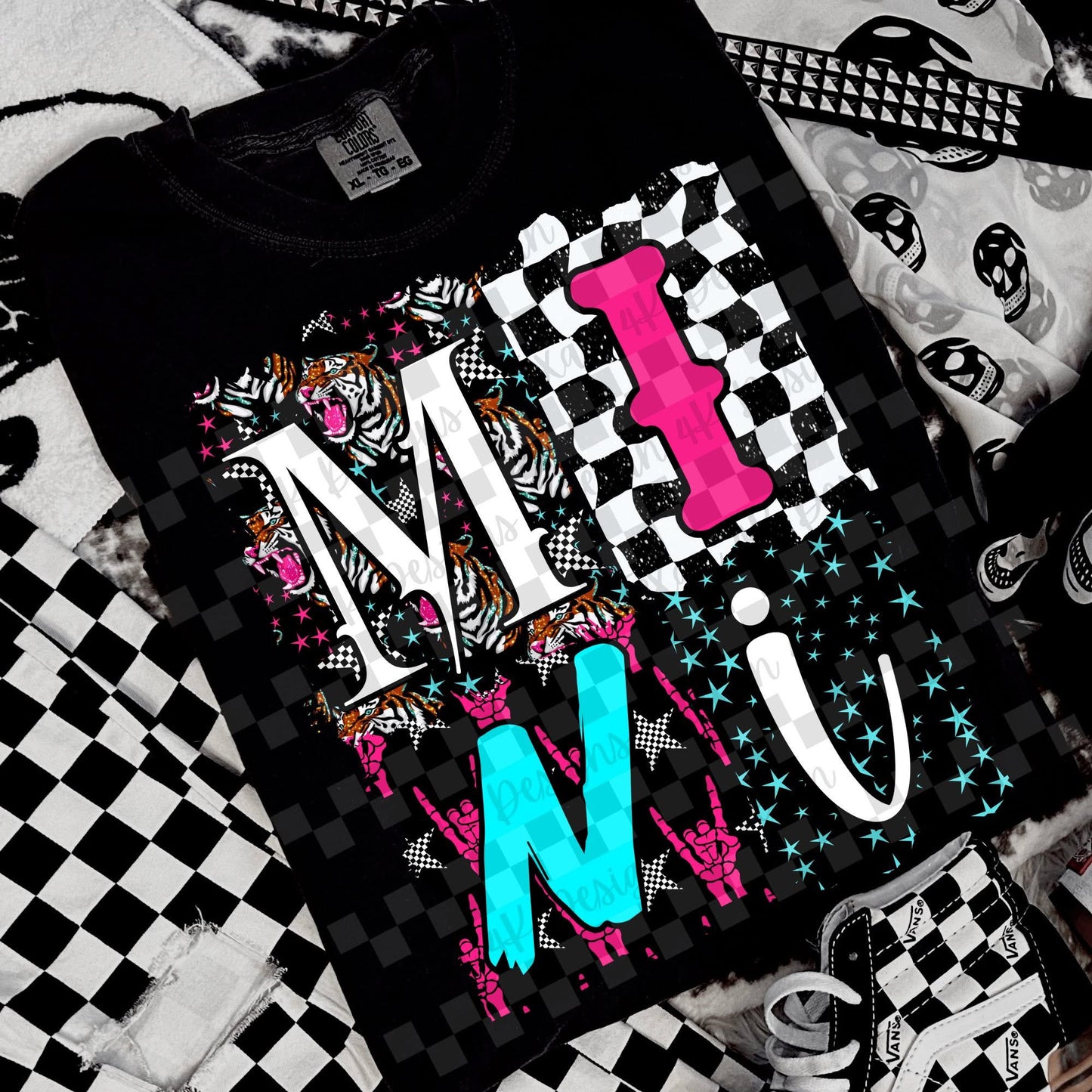 MINI CHECKERED STACKED