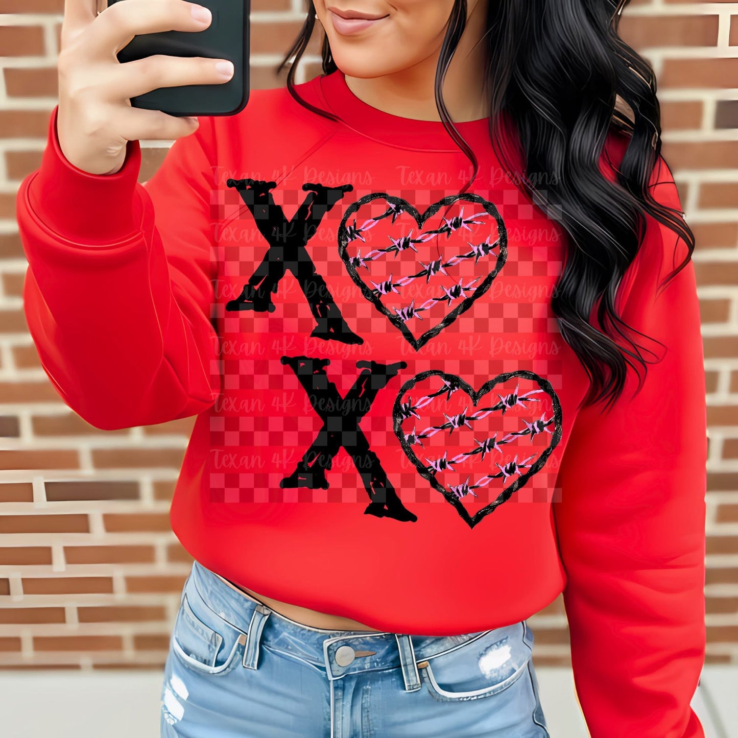 XOXO BARBED WIRE HEARTS