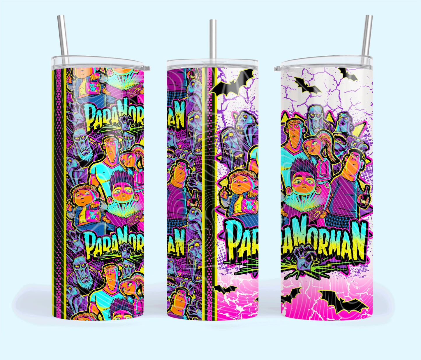PARA NORMAN Tumbler 20oz Matte Glossy Shimmer Glow in Dark - Comes with Gift Box & Straw