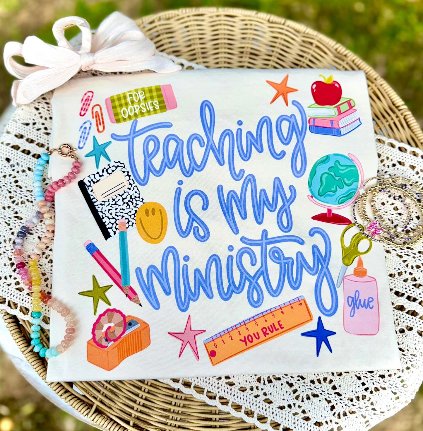 Teaching is my ministry - 2 Colors on words Violet or Blue