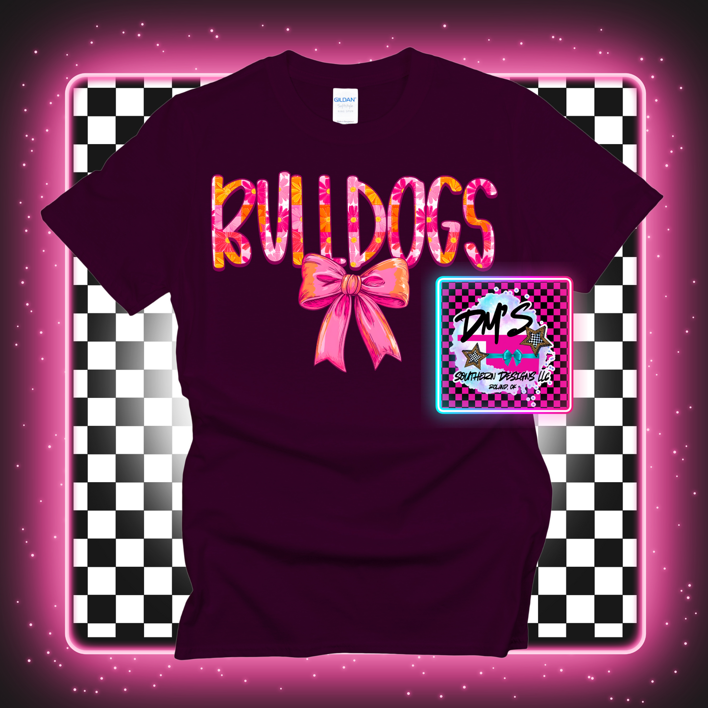 BULLDOGS FLORAL BOW