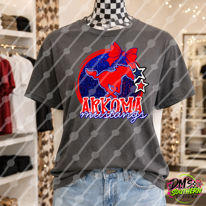 ARKOMA MUSTANGS GLITTER MASCOT OKLAHOMA
