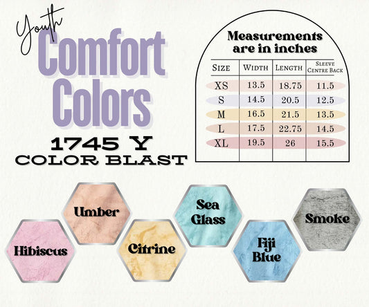 Youth Comfort Colors Colorblast (1745Y) T-Shirt Blank Tee - Ready for your design
