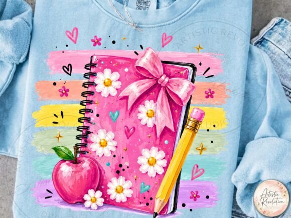 CUTE APPLE WITH NOTEPAD - BACK TO SCHOOL