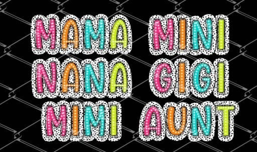 Bright Dalmatian - Family Mama Mini Nana Aunt Mimi Gigi