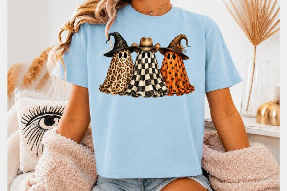 CUTE BOHO GHOST TRIO CHECKERED LEOPARD