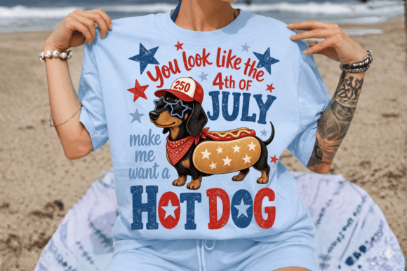YOU LOOK LIKE - FUNNY 4th OF JULY DOG - Shirts - Hats - Ready to Press Transfers