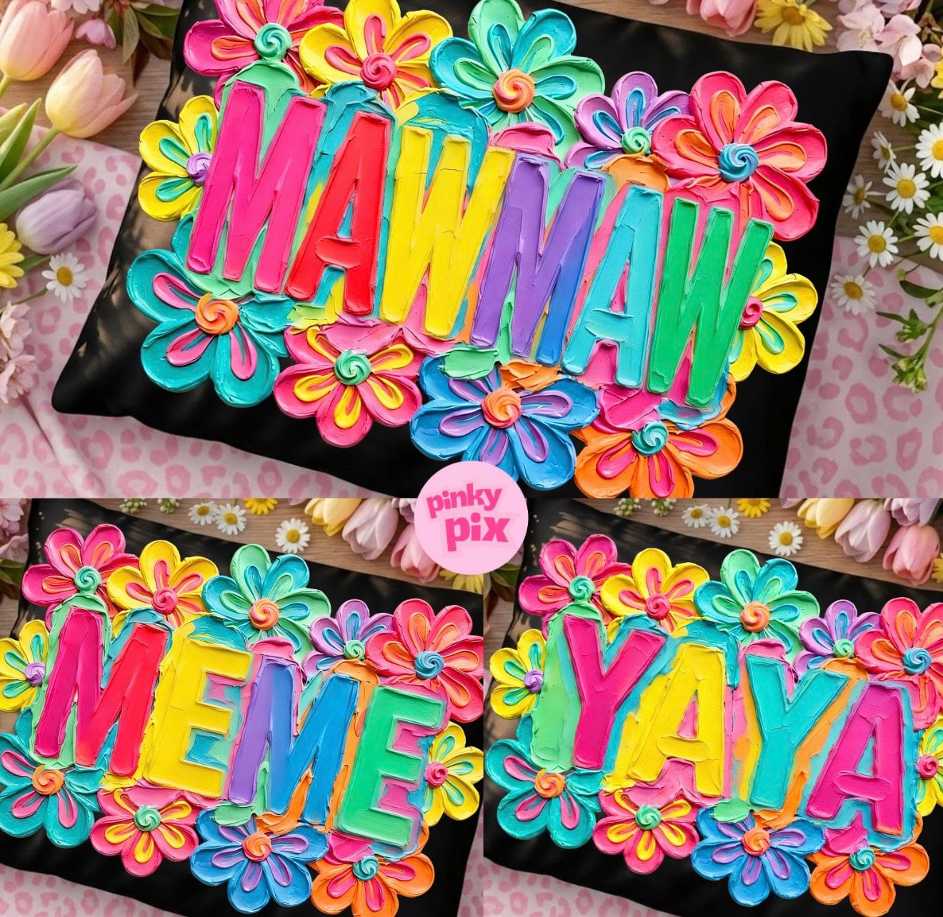 Mama Mini Gigi Nana MAwmaw Yaya Meme Mimi Bright Floral