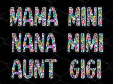 Bright Floral - Family Mama Mini Nana Aunt Mimi Gigi