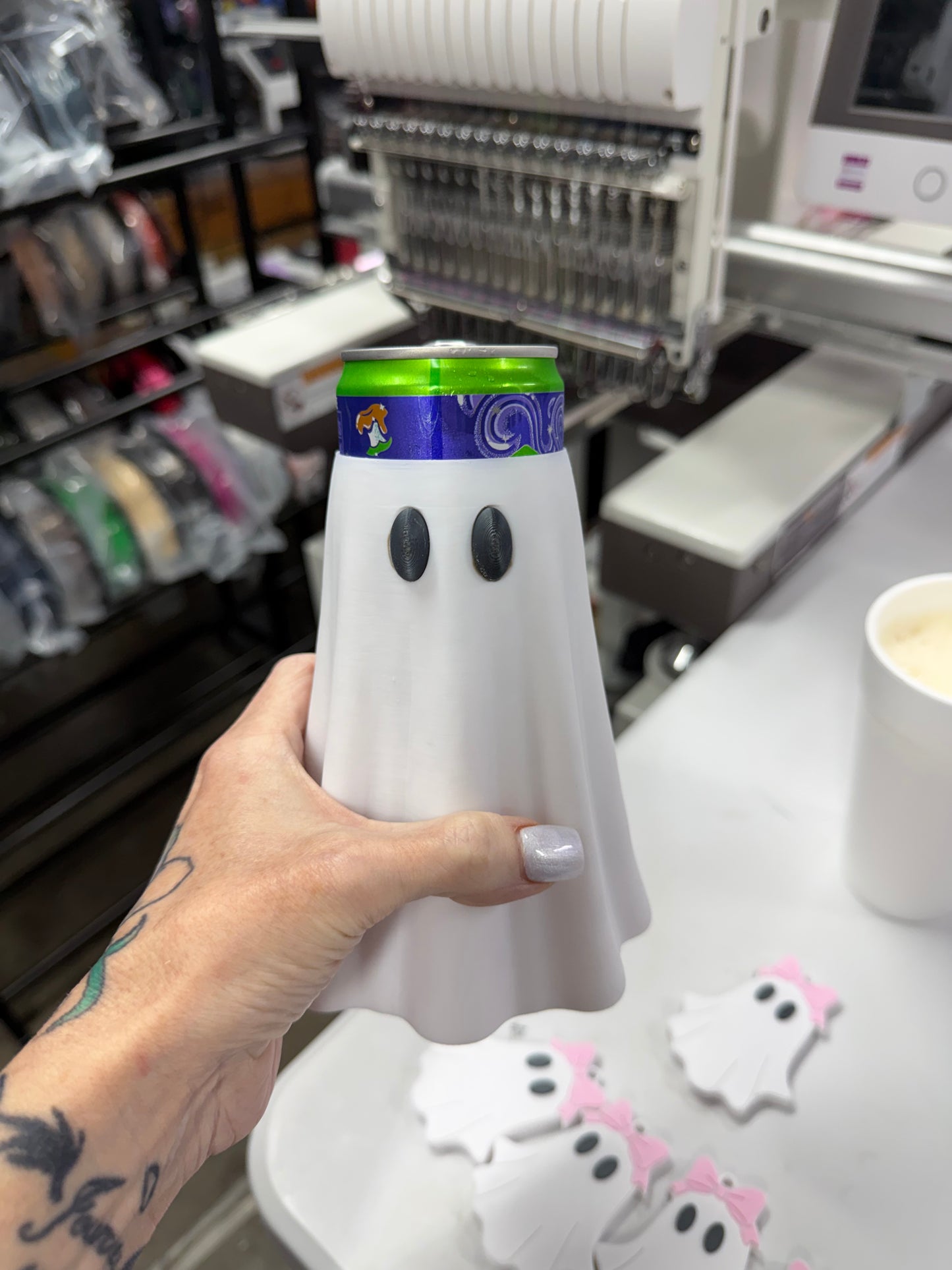Ghost Can Sleeve Coozie Holder 12oz Standard Can