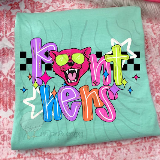 NEON PANTHERS CHECKERED MASCOT