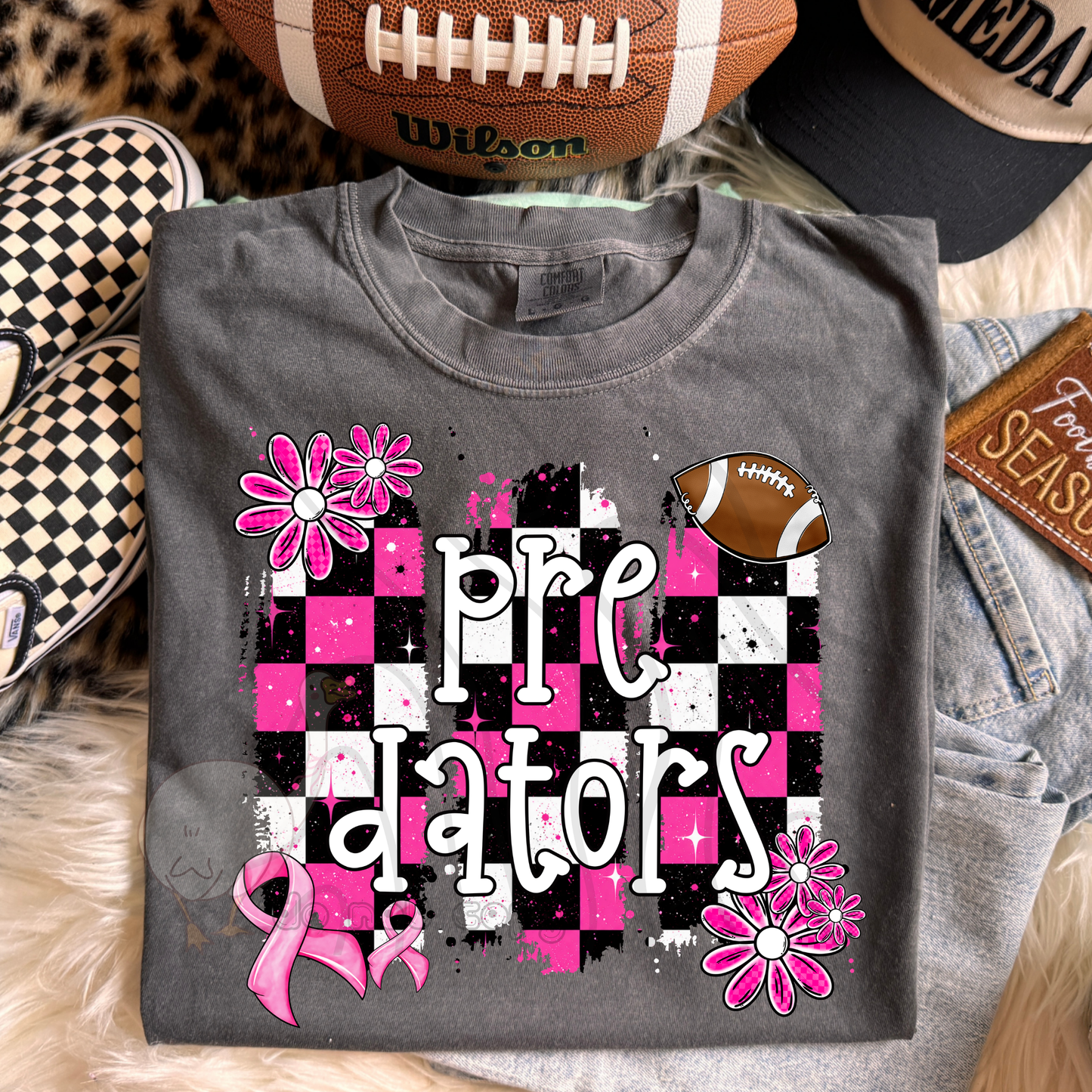 PINK CHECKERED MASCOTS SCHOOL SPIRIT