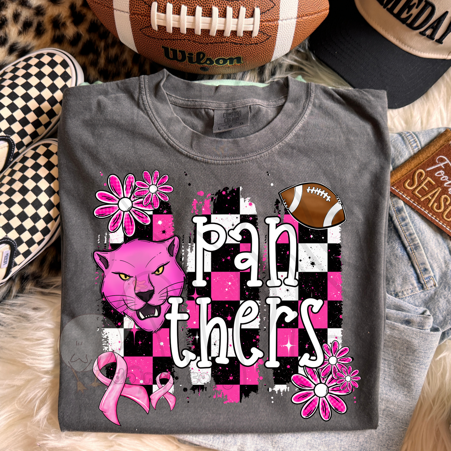 PINK CHECKERED MASCOTS SCHOOL SPIRIT