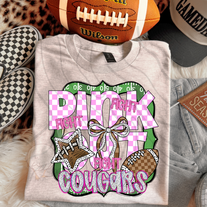 FIGHT FIGHT FIGHT PINK OUT MASCOTS SCHOOL SPIRIT