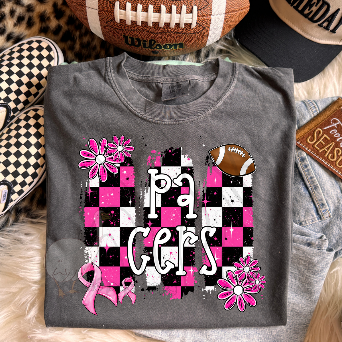 PINK CHECKERED MASCOTS SCHOOL SPIRIT