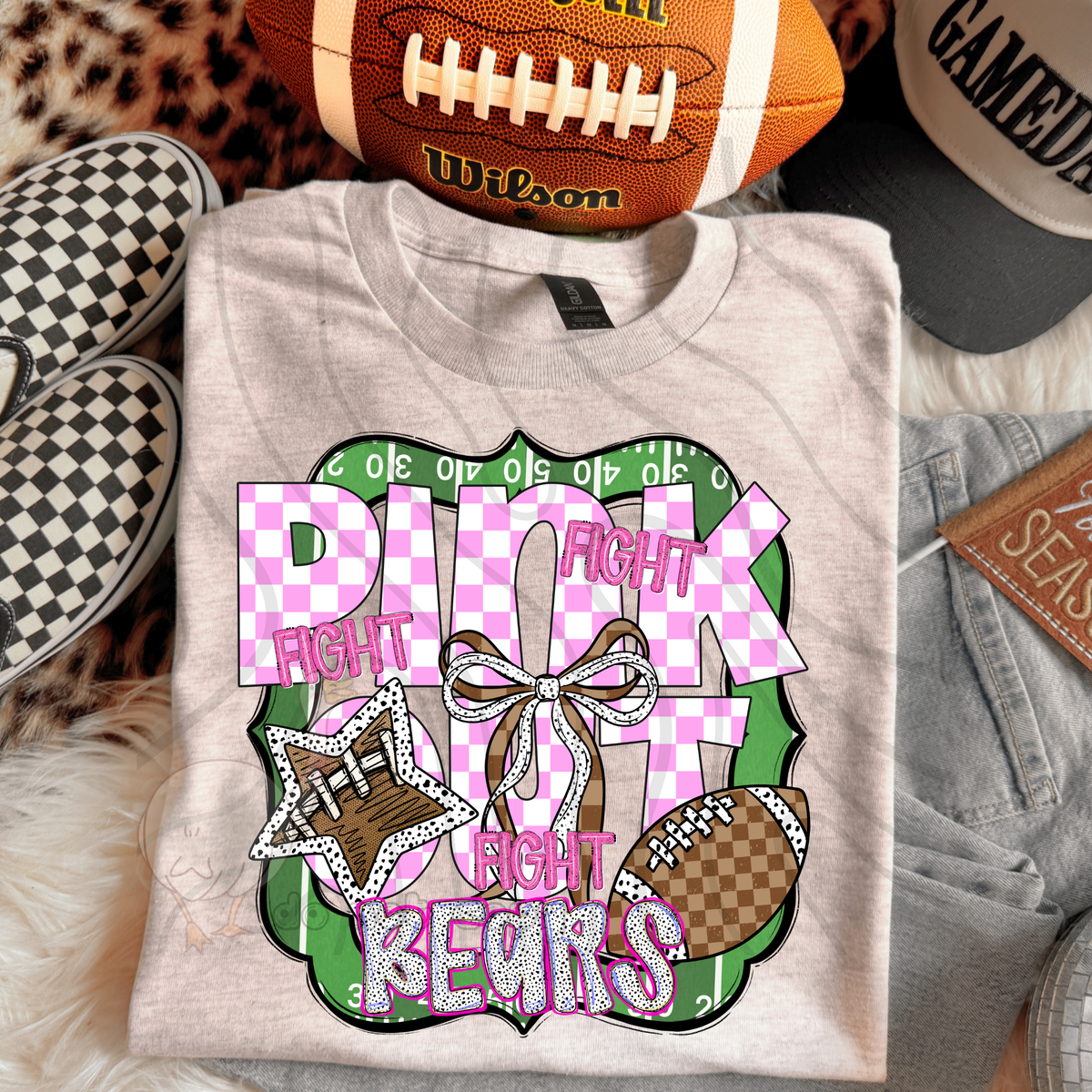 FIGHT FIGHT FIGHT PINK OUT MASCOTS SCHOOL SPIRIT