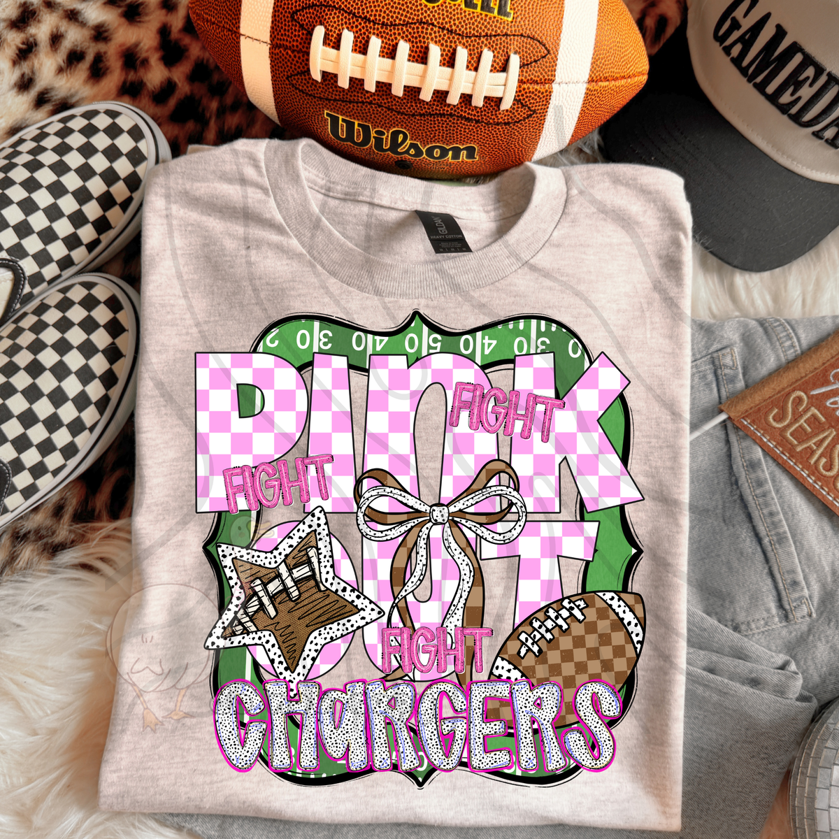 FIGHT FIGHT FIGHT PINK OUT MASCOTS SCHOOL SPIRIT