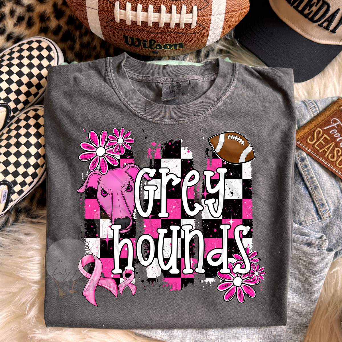 PINK CHECKERED MASCOTS SCHOOL SPIRIT