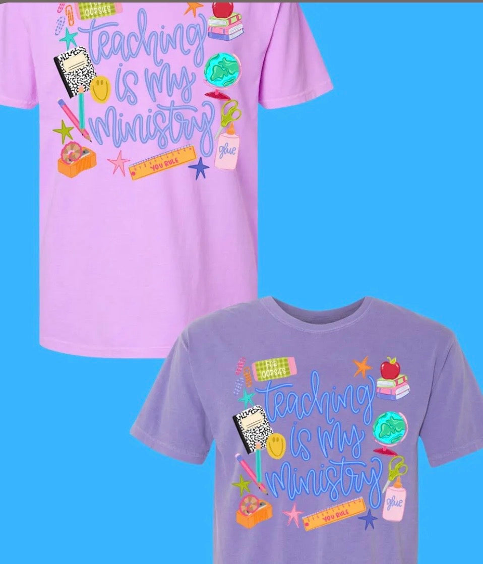 Teaching is my ministry - 2 Colors on words Violet or Blue