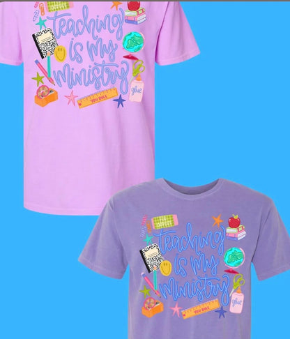 Teaching is my ministry - 2 Colors on words Violet or Blue