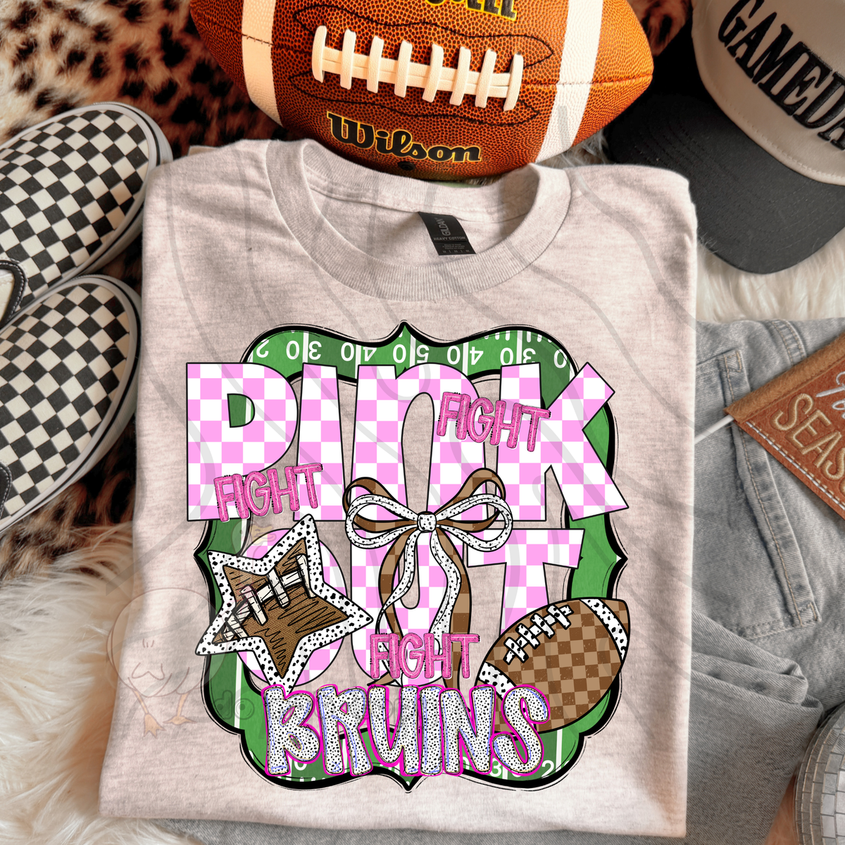 FIGHT FIGHT FIGHT PINK OUT MASCOTS SCHOOL SPIRIT