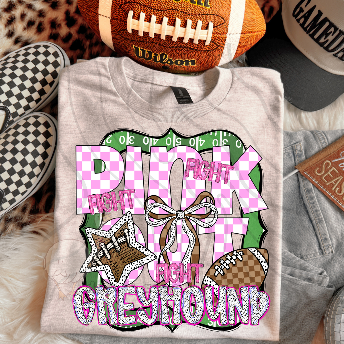 FIGHT FIGHT FIGHT PINK OUT MASCOTS SCHOOL SPIRIT