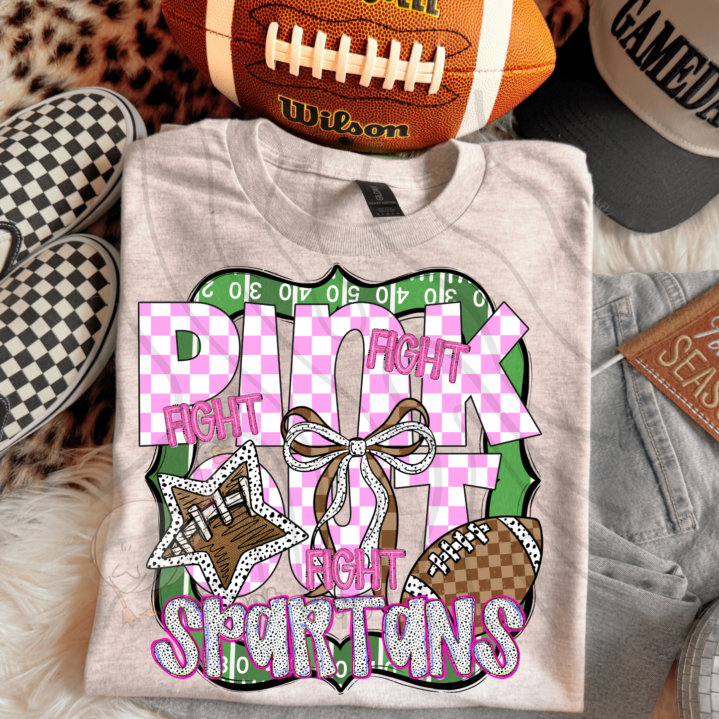FIGHT FIGHT FIGHT PINK OUT MASCOTS SCHOOL SPIRIT