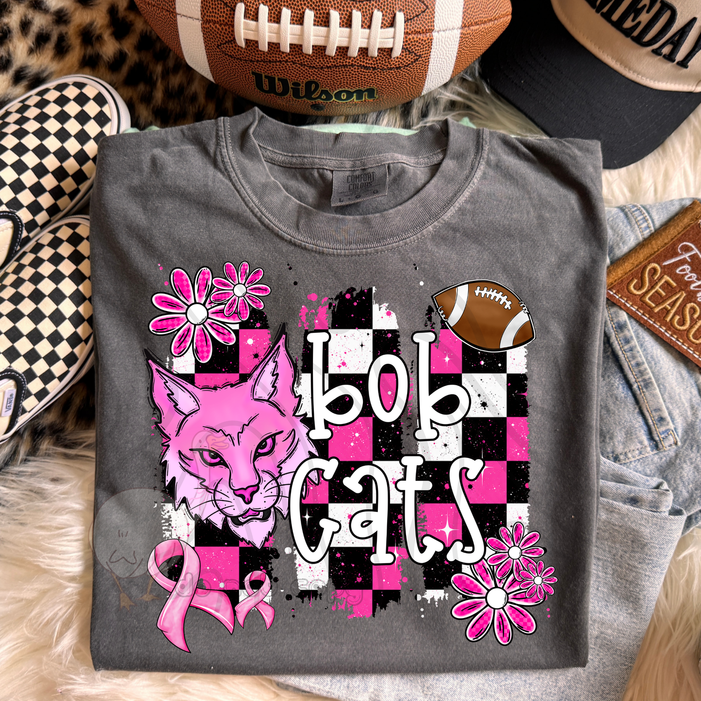 PINK CHECKERED MASCOTS SCHOOL SPIRIT