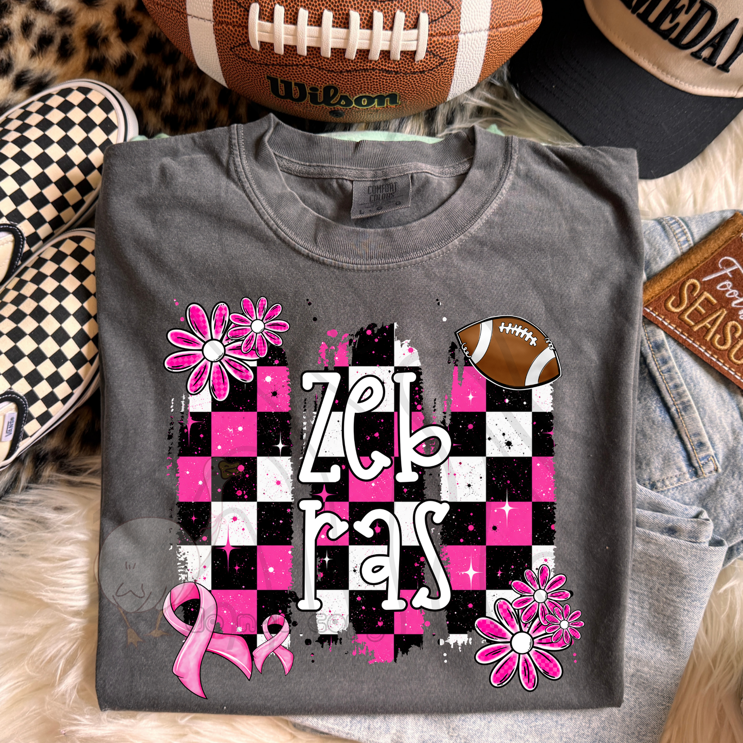 PINK CHECKERED MASCOTS SCHOOL SPIRIT