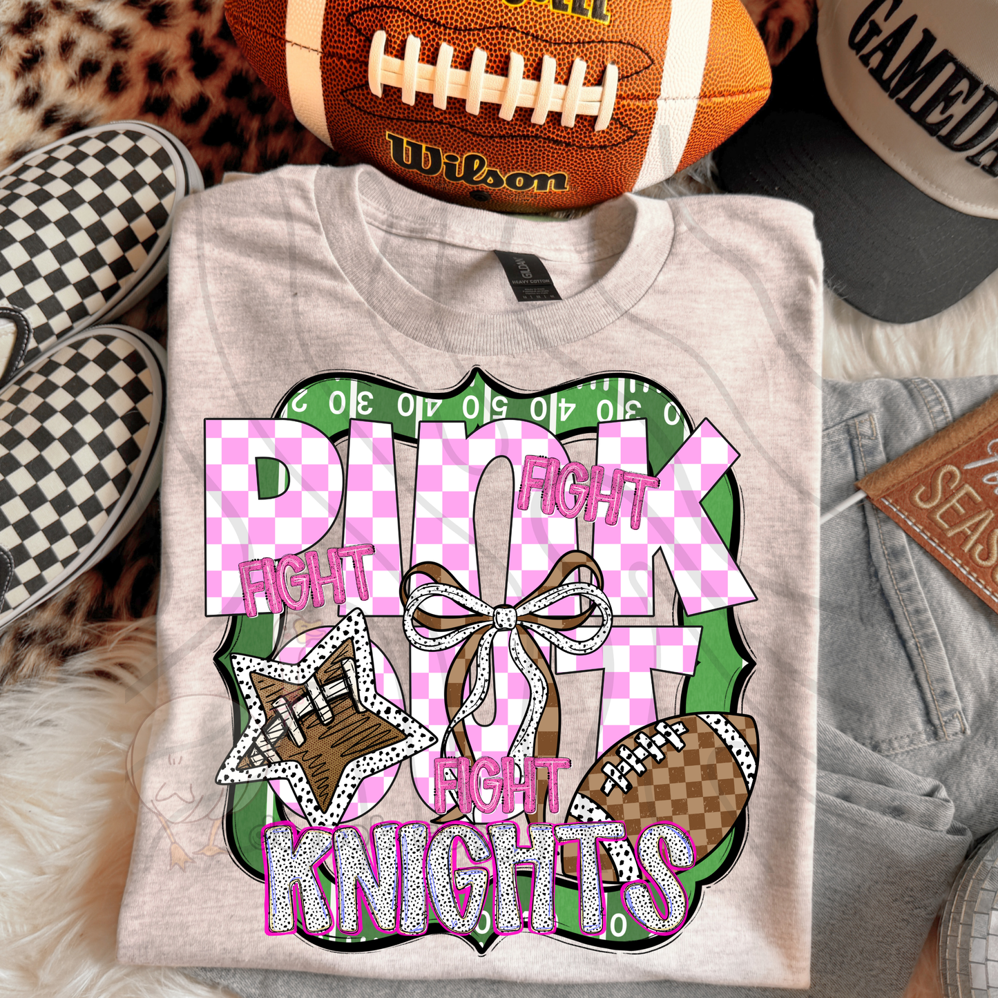 FIGHT FIGHT FIGHT PINK OUT MASCOTS SCHOOL SPIRIT