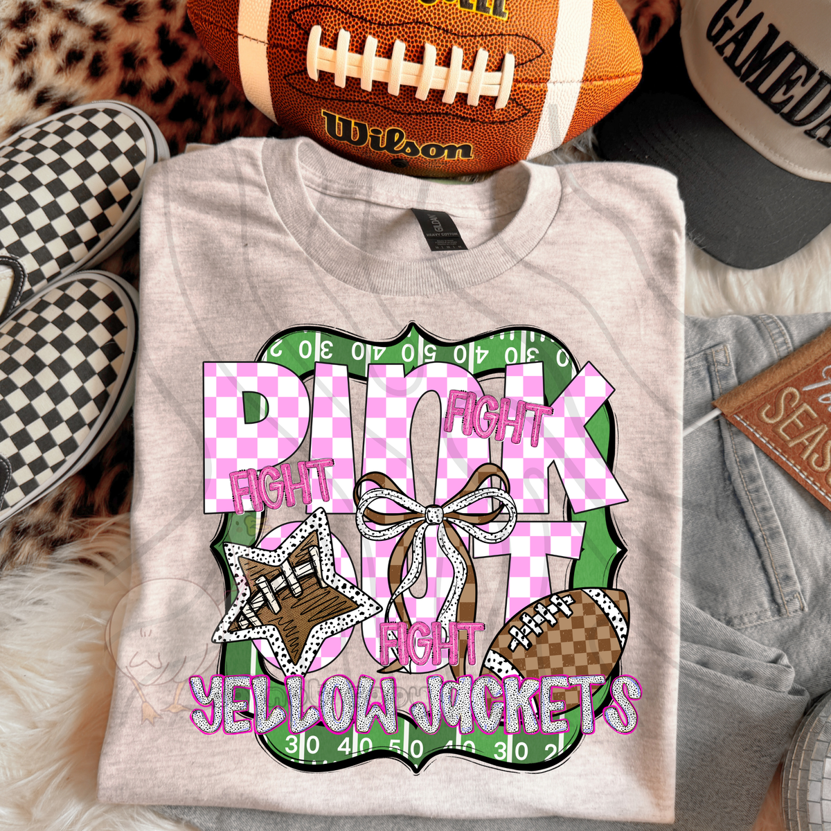 FIGHT FIGHT FIGHT PINK OUT MASCOTS SCHOOL SPIRIT
