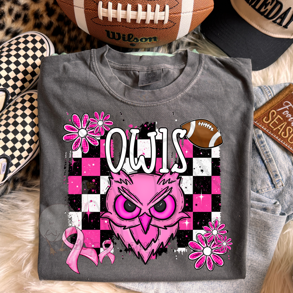 PINK CHECKERED MASCOTS SCHOOL SPIRIT