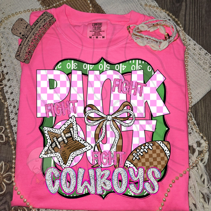 FIGHT FIGHT FIGHT PINK OUT MASCOTS SCHOOL SPIRIT
