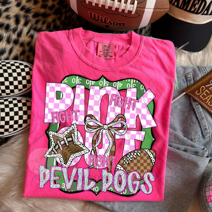 FIGHT FIGHT FIGHT PINK OUT MASCOTS SCHOOL SPIRIT