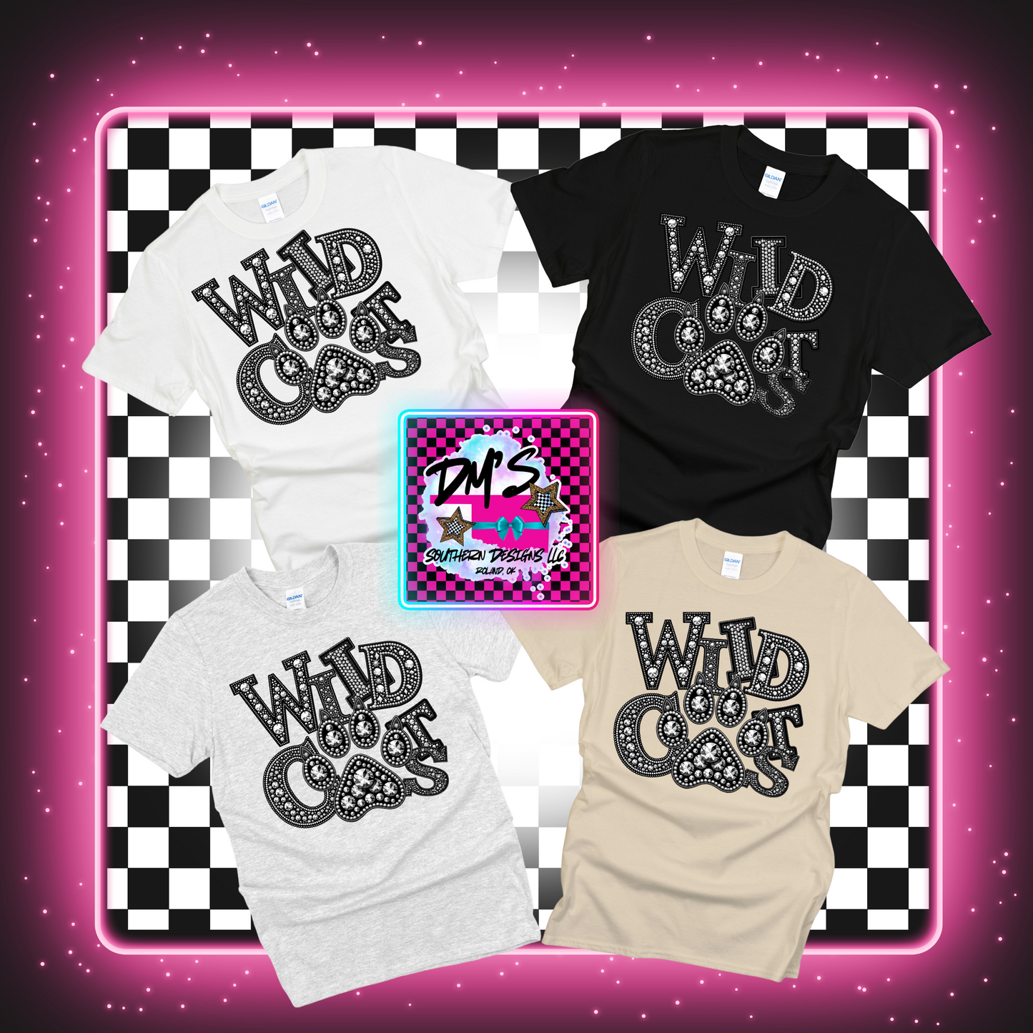 WILDCATS FAUX RHINESTONES PAW