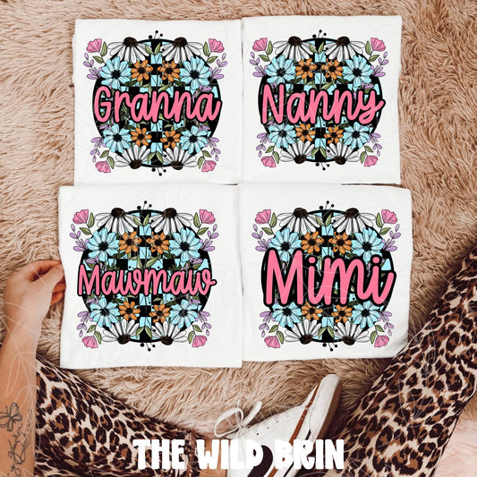 Floral Family Name Designs
