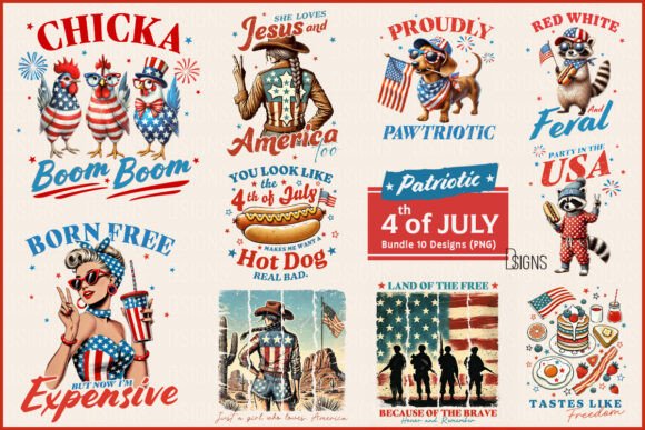 Patriotic DTF Bundle - 10 Designs